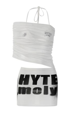 One-Shoulder Spicy Girl Printed Camisole Cover-Up - Women's Slim-Fit Summer Waist-Cut Bikini Two-Piece Set