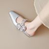 Open-Toe Half Slippers with Bowknot Rhinestones - Women's One-Strap Sandals in Italian French Fashion Style