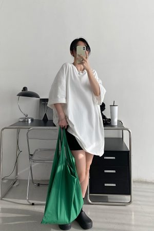 Oversized Heavyweight Sun Grapefruit T-shirt in American Cotton - Casual Loose Fit Short Sleeve for Spring Summer Women's Fashion