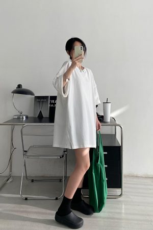 Oversized Heavyweight Sun Grapefruit T-shirt in American Cotton - Casual Loose Fit Short Sleeve for Spring Summer Women's Fashion