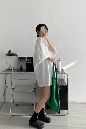 Oversized Heavyweight Sun Grapefruit T-shirt in American Cotton - Casual Loose Fit Short Sleeve for Spring Summer Women's Fashion