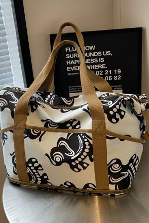 Oversized Nylon Travel Bag for Clothes, Suitcase with Pull Rod, Short Business Trip & Maternity Hospital Bag for Women