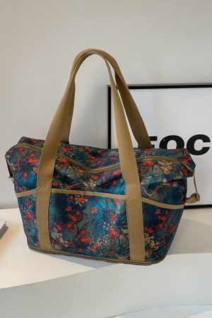 Oversized Nylon Travel Bag for Clothes, Suitcase with Pull Rod, Short Business Trip & Maternity Hospital Bag for Women