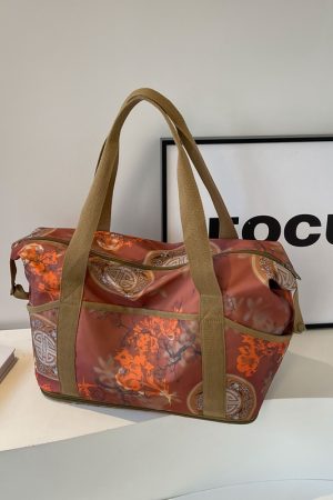 Oversized Nylon Travel Bag for Clothes, Suitcase with Pull Rod, Short Business Trip & Maternity Hospital Bag for Women