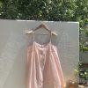 Peach Milk Polka Dot Halter Neck Camisole Dress - Sheer Layered Design, Cute Pink Color, Trendy Y2K Style