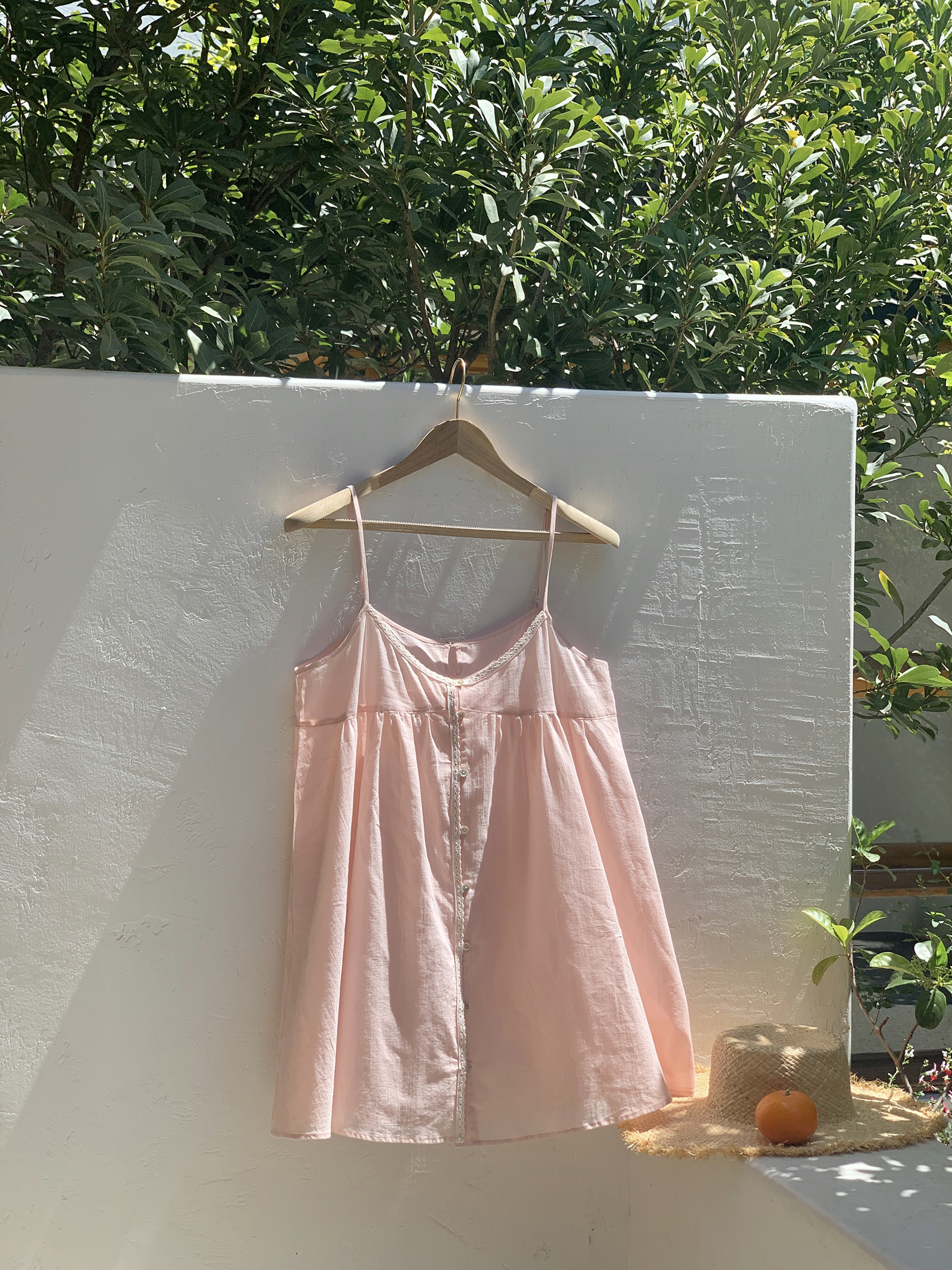 Peach Milk Polka Dot Halter Neck Camisole Dress - Sheer Layered Design, Cute Pink Color, Trendy Y2K Style Peach Milk Polka Dot Halter Neck Camisole Dress - Sheer Layered Design, Cute Pink Color, Trendy Y2K Style