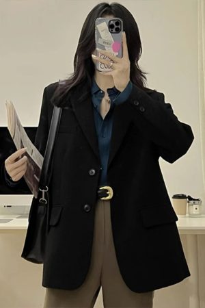Petite Black One-Shoulder Blazer for Women - Korean Style High-End Casual Suit for Spring and Autumn 2025 Fashion