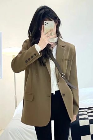 Petite Black One-Shoulder Blazer for Women - Korean Style High-End Casual Suit for Spring and Autumn 2025 Fashion
