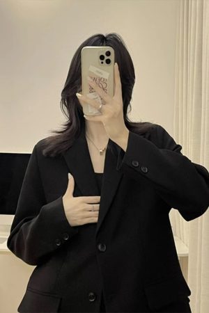 Petite Black One-Shoulder Blazer for Women - Korean Style High-End Casual Suit for Spring and Autumn 2025 Fashion