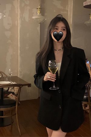 Petite Black Suit Jacket for Women - 2025 New High-End Casual Blazer for Spring and Autumn Fashion