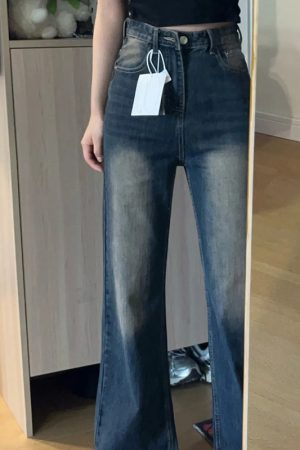 Petite Dark Blue Flared Jeans - 2025 New Style Plus-Size Slim Fit Bell-Bottoms, Straight Leg, Comfortable Fit