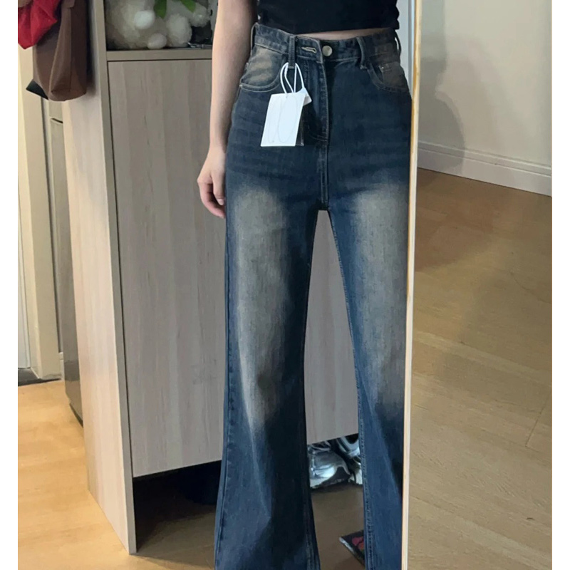 Petite Dark Blue Flared Jeans - 2025 New Style Plus-Size Slim Fit Bell-Bottoms, Straight Leg, Comfortable Fit Petite Dark Blue Flared Jeans - 2025 New Style Plus-Size Slim Fit Bell-Bottoms, Straight Leg, Comfortable Fit