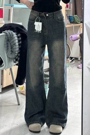 Petite Dark Blue Flared Jeans - 2025 New Style Plus-Size Slim Fit Bell-Bottoms, Straight Leg, Comfortable Fit