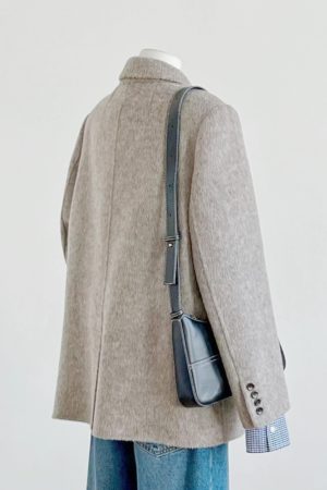 Petite Double-Breasted Wool Cashmere Coat for Women - 2024 Autumn Winter Style, Short Length, High-End Feel