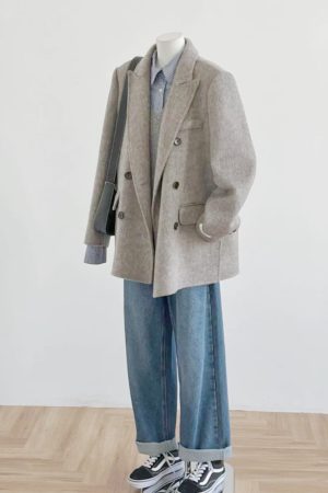 Petite Double-Breasted Wool Cashmere Coat for Women - 2024 Autumn Winter Style, Short Length, High-End Feel