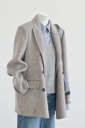 Petite Double-Breasted Wool Cashmere Coat for Women - 2024 Autumn Winter Style, Short Length, High-End Feel