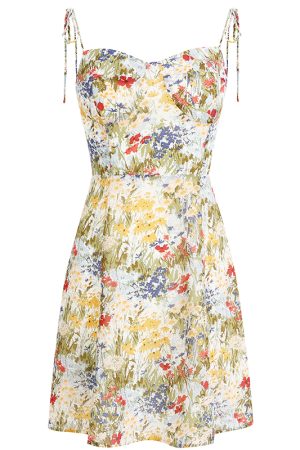 Petite Floral Camisole Dress - French-Style Summer Dress for Vacation 2025 - Trendy Women's Floral Mini Dress