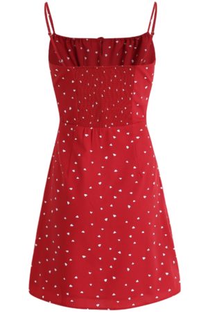 Petite French-Style Red Polka Dot Dress with Spaghetti Straps - Summer 2025 Vacation Fashion