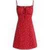 Petite French-Style Red Polka Dot Dress with Spaghetti Straps - Summer 2025 Vacation Fashion