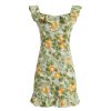 Petite Green Ruffled French-Style Vacation Dress 2025 Summer Collection for Women