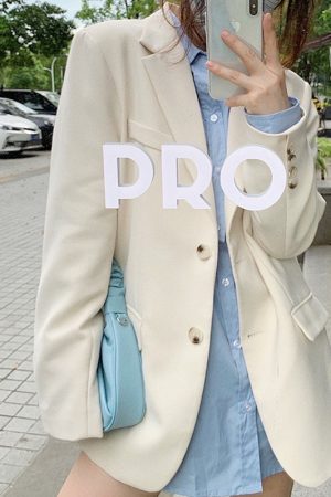 Petite Oversized Black Suit Jacket for Women - Loose Fit Blazer Top in Korean Style for Spring and Autumn 2025