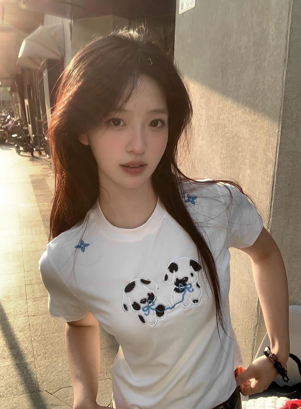 Petite Slim Fit Short-Sleeved T-Shirt with Patch Embroidery for Women - Trendy Summer Style, Age-Reducing Design Petite Slim Fit Short-Sleeved T-Shirt with Patch Embroidery for Women - Trendy Summer Style, Age-Reducing Design