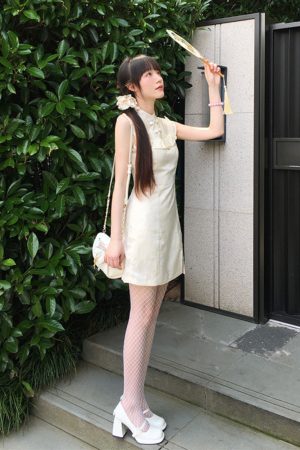 Petite Summer Sweet Pudding Bear Sleeveless Dress for Women - Cute Casual Style, Perfect for Warm Weather and Day Out