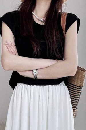 Petite U-Neck Cotton T-Shirt with Flutter Sleeves - Comfortable Summer 2025 Short Sleeve Top in Lazy Style for Casual Looks