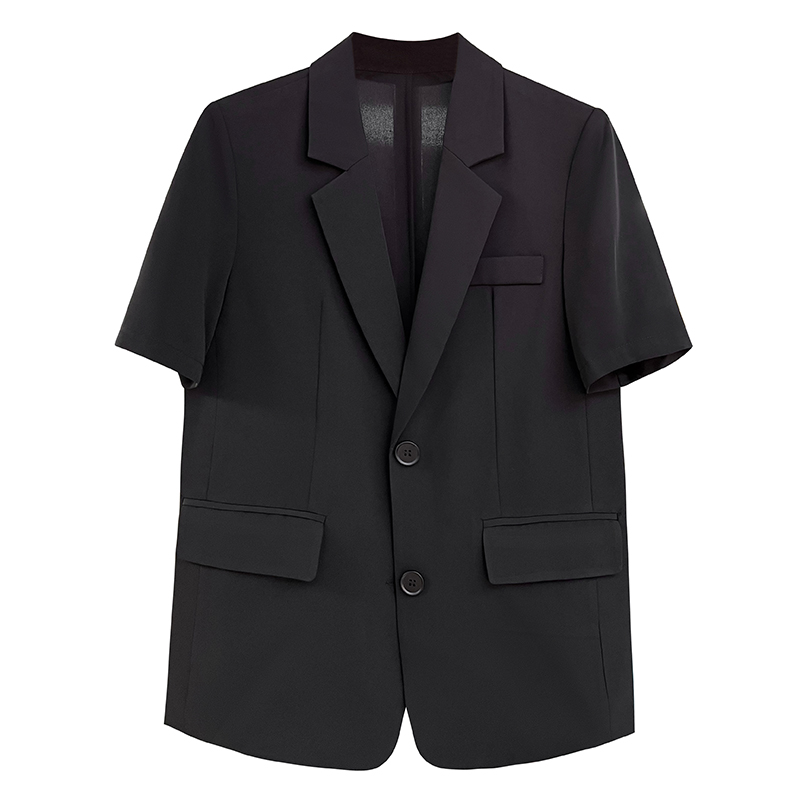 Petite Women's 2025 Summer Black Short Sleeve Suit Jacket - Versatile Slimming Blazer for Professional and Casual Wear Petite Women's 2025 Summer Black Short Sleeve Suit Jacket - Versatile Slimming Blazer for Professional and Casual Wear