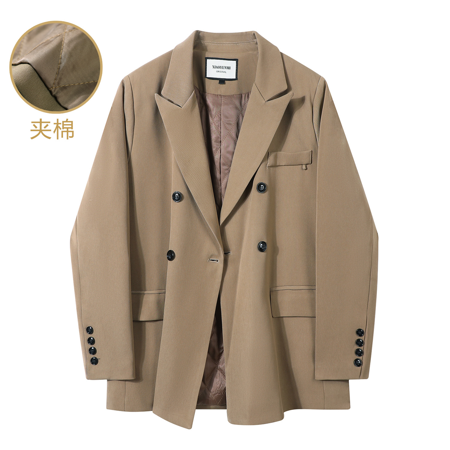 Petite Women's Coffee-Colored Blazer - 2025 Spring Casual Suit for Stylish Outfits - Perfect for Spring and Autumn Wear Petite Women's Coffee-Colored Blazer - 2025 Spring Casual Suit for Stylish Outfits - Perfect for Spring and Autumn Wear