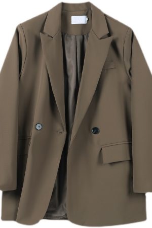 Petite Women's Coffee-Colored Blazer - 2025 Spring Casual Suit for Stylish Outfits - Perfect for Spring and Autumn Wear