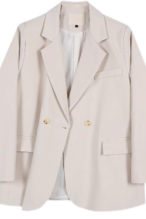 Petite Women's Coffee-Colored Blazer - 2025 Spring Casual Suit for Stylish Outfits - Perfect for Spring and Autumn Wear