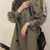 Petite Women's Mid-Length Trench Coat 2024 - Chic British Style for Spring & Autumn, High-End Korean Fashion