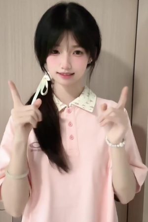 Pink Floral Patchwork Polo Collar Short-Sleeve T-Shirt for Women - Summer 90s Style Top for Juniors and Teens