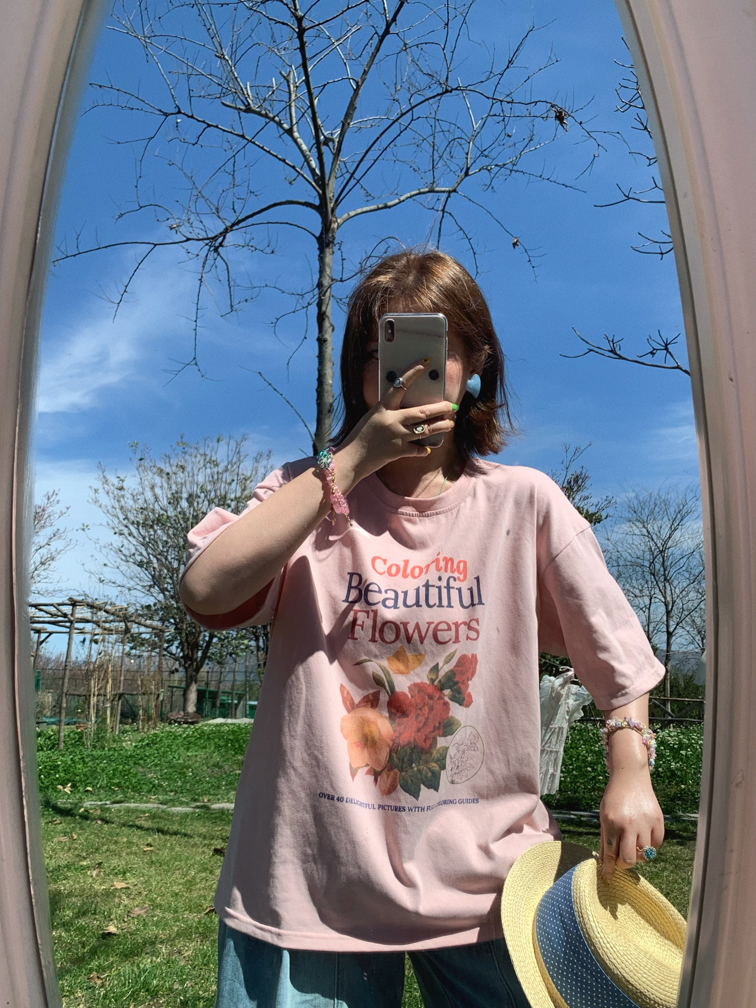 Pink Retro Floral Print Short Sleeve T-Shirt for Women - Summer Loose Fit Round Neck Top - Vintage 90s Style