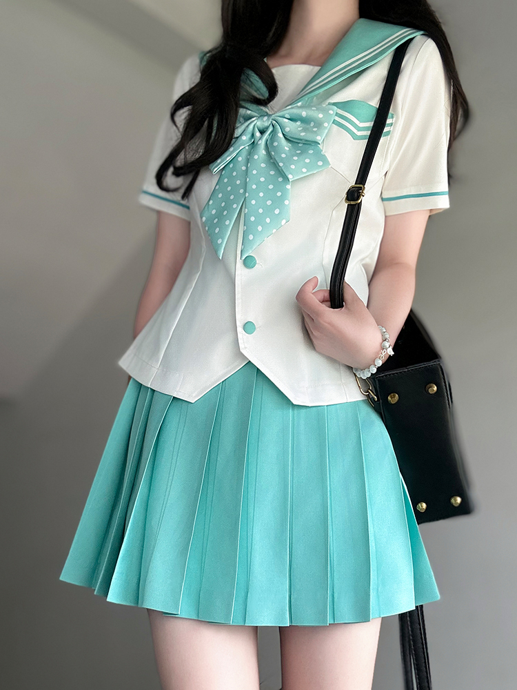 Pink Sailor Suit Women's JK Uniform with Navy Collar - Summer College Style Pudding Bear Inspired 2025 Fashion Pink Sailor Suit Women's JK Uniform with Navy Collar - Summer College Style Pudding Bear Inspired 2025 Fashion