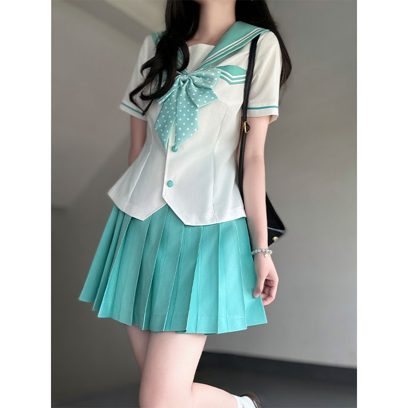 Pink Sailor Suit Women's JK Uniform with Navy Collar - Summer College Style Pudding Bear Inspired 2025 Fashion Pink Sailor Suit Women's JK Uniform with Navy Collar - Summer College Style Pudding Bear Inspired 2025 Fashion