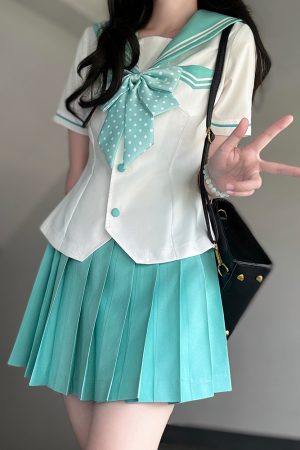 Pink Sailor Suit Women's JK Uniform with Navy Collar - Summer College Style Pudding Bear Inspired 2025 Fashion