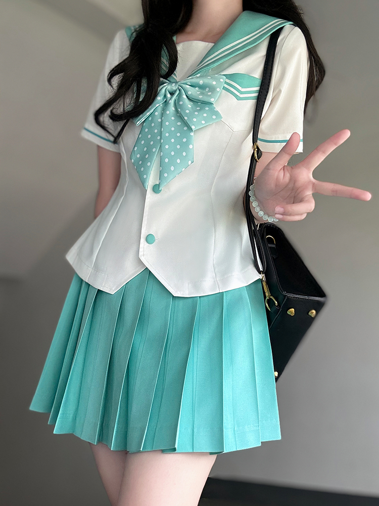 Pink Sailor Suit Women's JK Uniform with Navy Collar - Summer College Style Pudding Bear Inspired 2025 Fashion Pink Sailor Suit Women's JK Uniform with Navy Collar - Summer College Style Pudding Bear Inspired 2025 Fashion