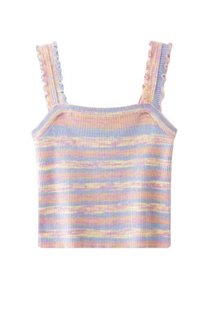 Pink Striped Strapless Camisole Top for Women - Sweet & Spicy Thai-Style Summer 2025 Edition, Y2K Inspired Fashion