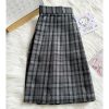 Plaid A-Line Pleated Skirt for Women - Summer College Style JK Uniform in Smoke Gray - Cute 90s Inspired Student Fashion