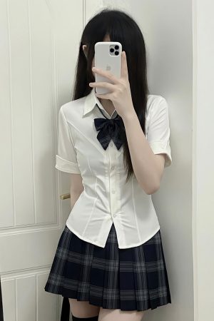 Plaid Pleated Short Skirt for Women - JK Uniform College Style - Authentic Spring and Autumn Fashion - 90s Inspired