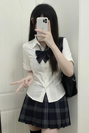 Plaid Pleated Short Skirt for Women - JK Uniform College Style - Authentic Spring and Autumn Fashion - 90s Inspired