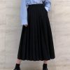 Pleated Umbrella Skirt - Retro Mid-Length Gray Skirt with Pockets for Spring Summer - Stylish High-Temperature Fashion