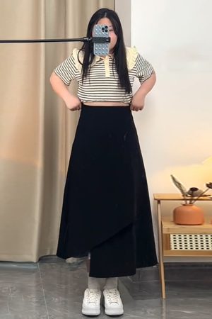 Plus Size A-Line Midi Skirt for Women, Irregular Hem, Flattering Summer Style for Curvy Figures, Casual Chic Fashion