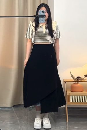 Plus Size A-Line Midi Skirt for Women, Irregular Hem, Flattering Summer Style for Curvy Figures, Casual Chic Fashion