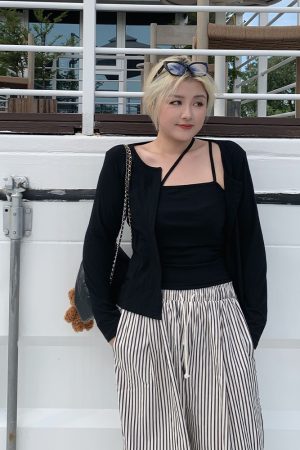 Plus Size American Street Style Sexy Slim Fit Sun Protection Cardigan & Camisole Two-Piece Set for Summer Fashion