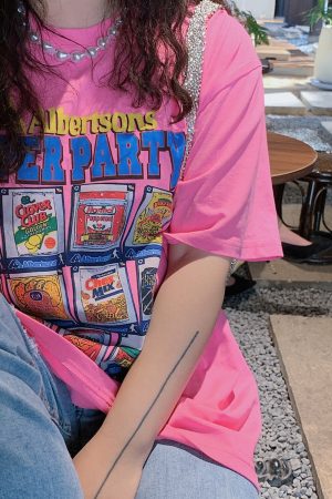 Plus Size American Vintage Printed T-Shirt for Women - Short Sleeve Loose Fit Summer 2025 Style