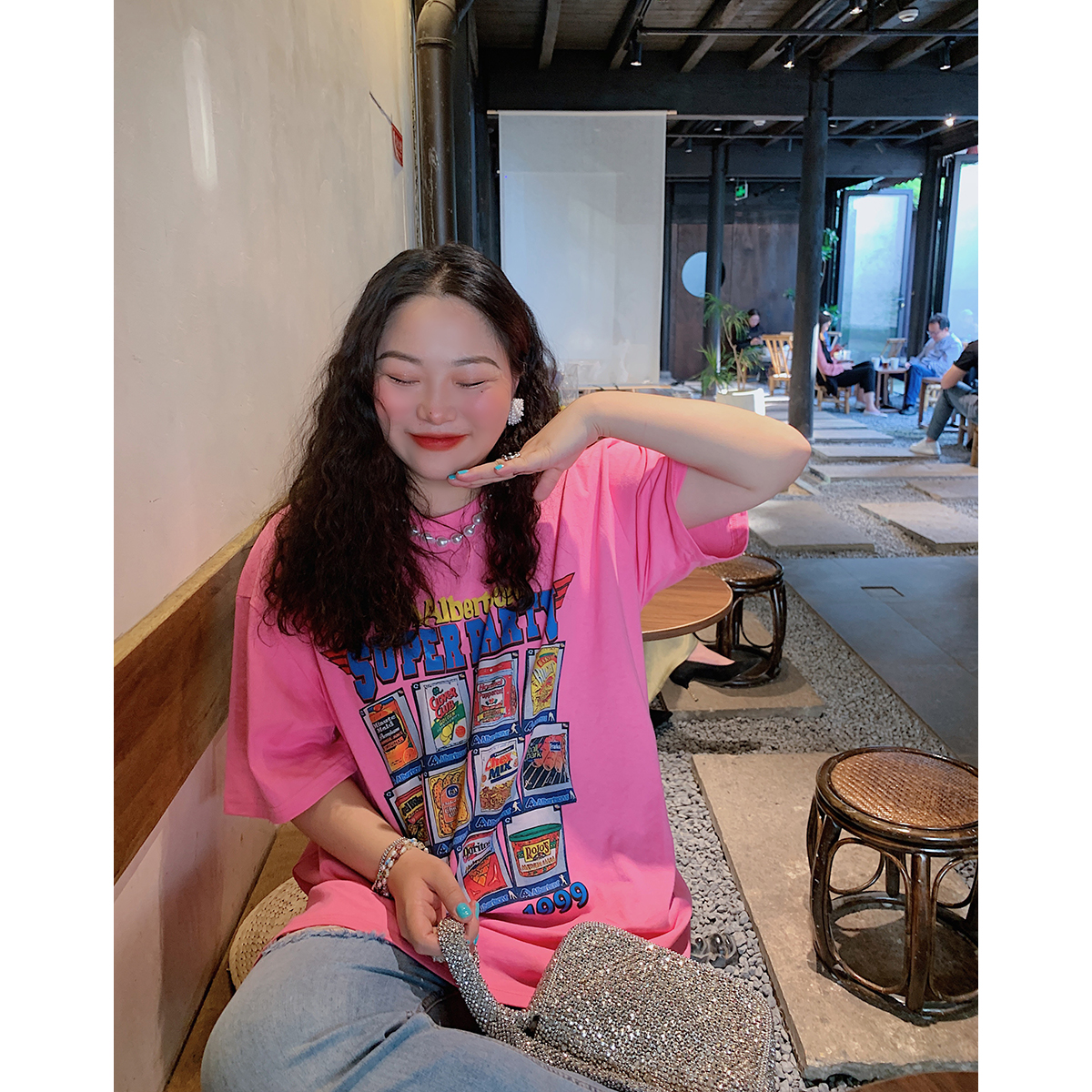 Plus Size American Vintage Printed T-Shirt for Women - Short Sleeve Loose Fit Summer 2025 Style Plus Size American Vintage Printed T-Shirt for Women - Short Sleeve Loose Fit Summer 2025 Style