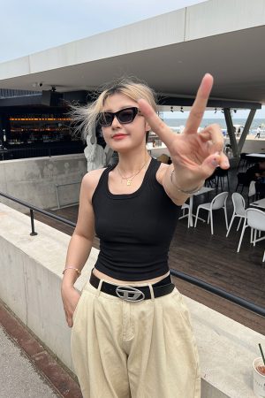 Plus Size Back Knot Cross Camisole - Unique Design Slim Fit Versatile Sports Top for Everyday Wear